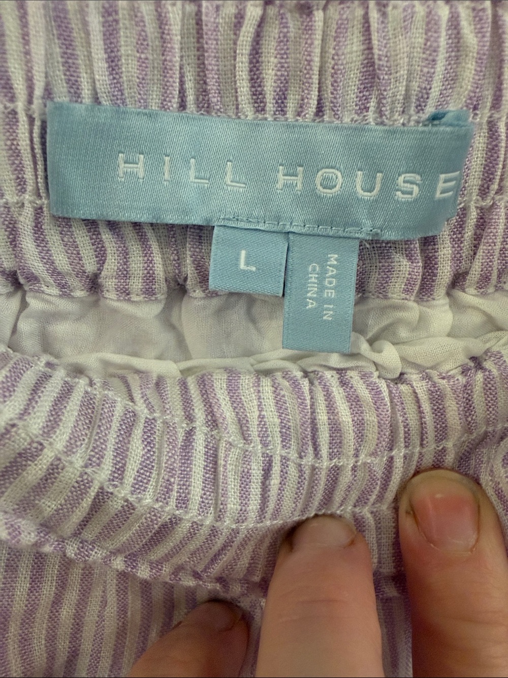 Hill House Lilac Striped Tiered Ruffle Skirt Size L - Picture 3 of 5